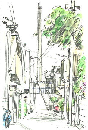 苅宿の風景・水彩画 2