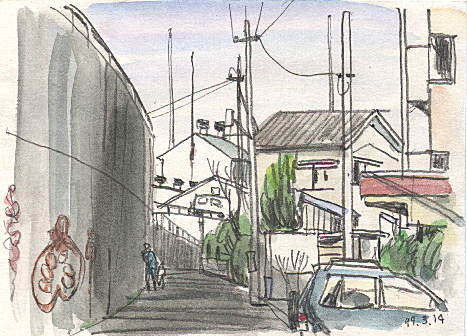 苅宿の風景・水彩画 4